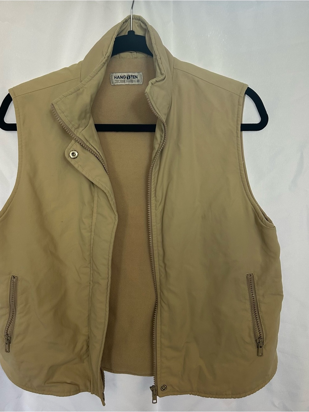 Hang Ten Unisex Khaki Sleeveless Zip Vest